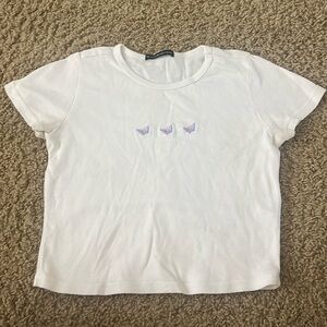 white butterfly pacsun top